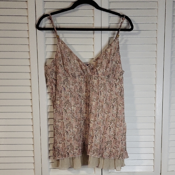 Jordache Paisley Print Camisole in Pink and Cream - Picture 1 of 3